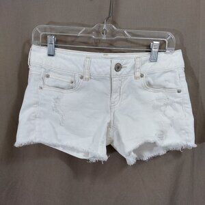 American Eagle AEO White Jeans Distressed Shorts Size 2